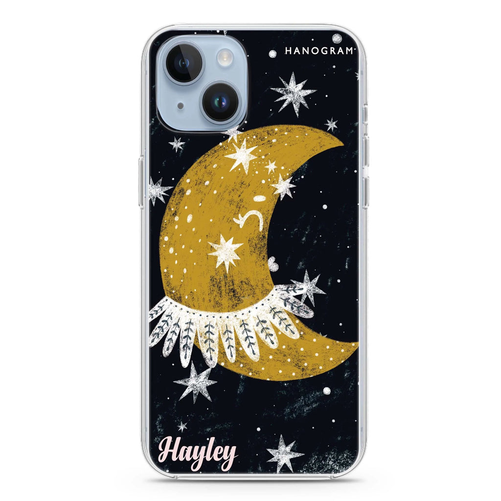 Cute Half Moon iPhone 14 plus 水晶透明保護殼