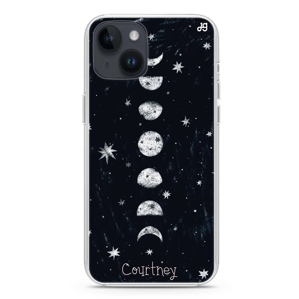 Phases of the moon iPhone 14 Magsafe 兼容水晶透明保護殼