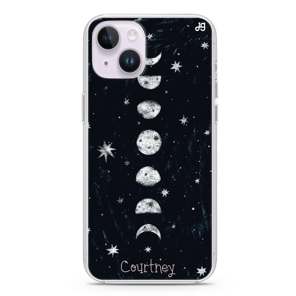 Phases of the moon iPhone 14 Plus Magsafe 兼容水晶透明保護殼
