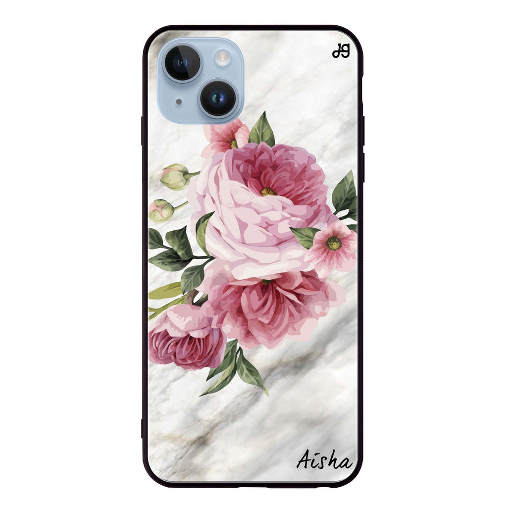 Floral & Marble iPhone 14 超薄強化玻璃殻