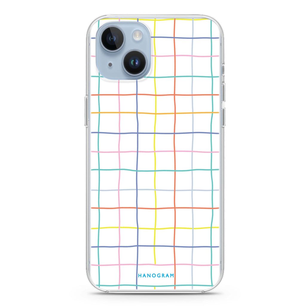 Colourful Checked Pattern iPhone 14 水晶透明保護殼