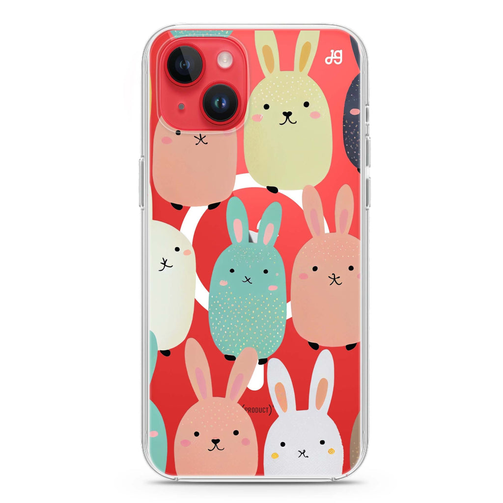 Cute Bunny iPhone 14 Plus Magsafe 兼容水晶透明保護殼
