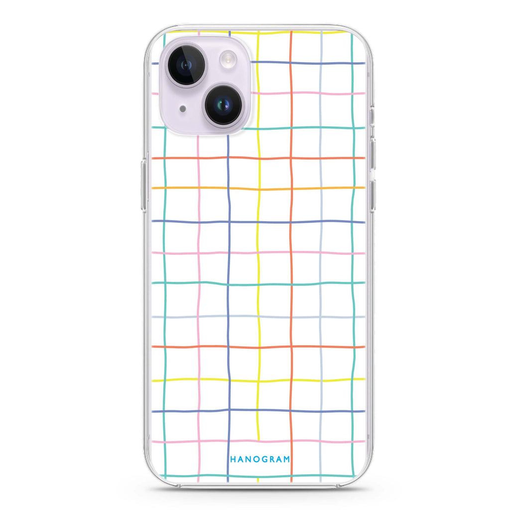 Colourful Checked Pattern iPhone 14 plus 水晶透明保護殼