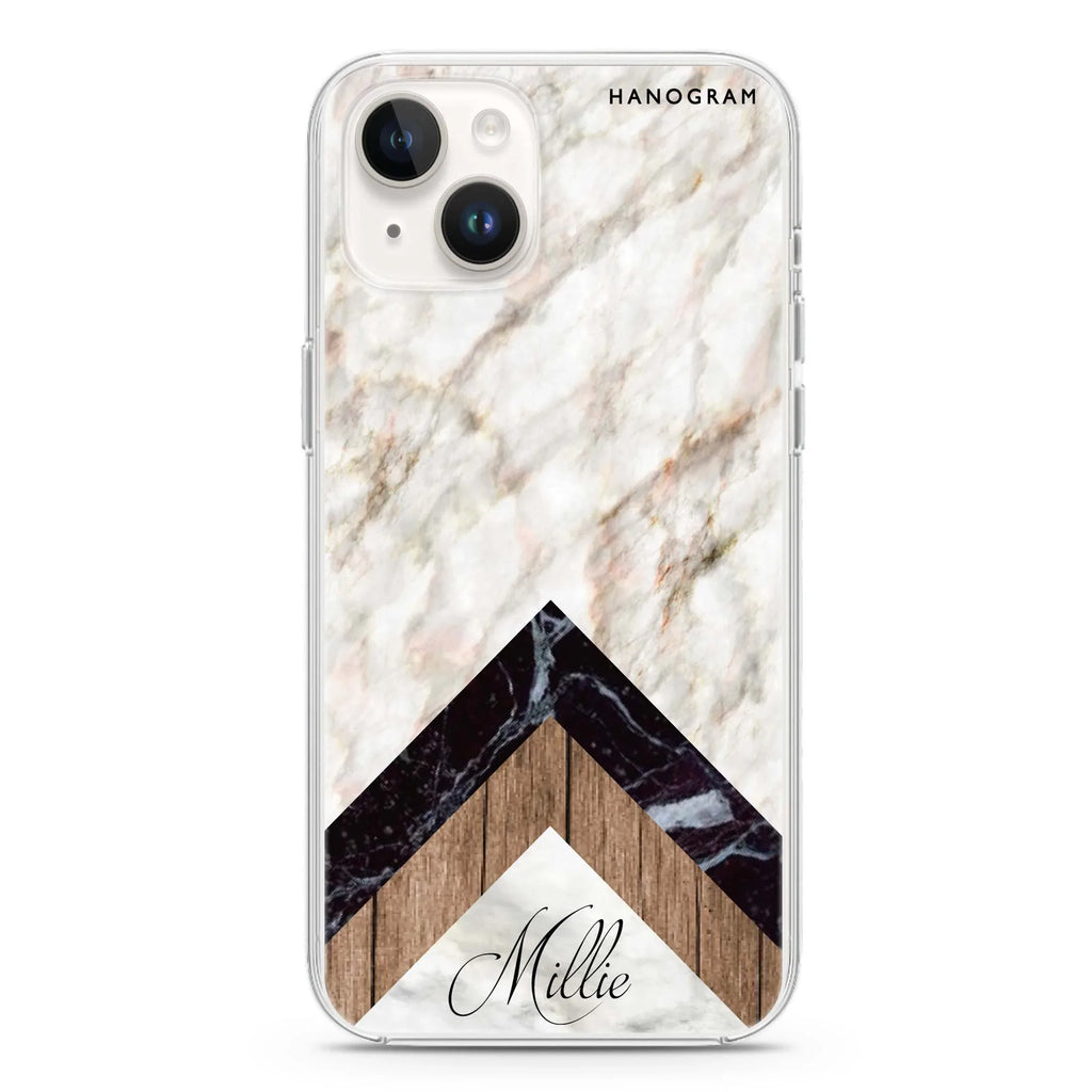 Marble & Wood iPhone 14 Magsafe 兼容水晶透明保護殼