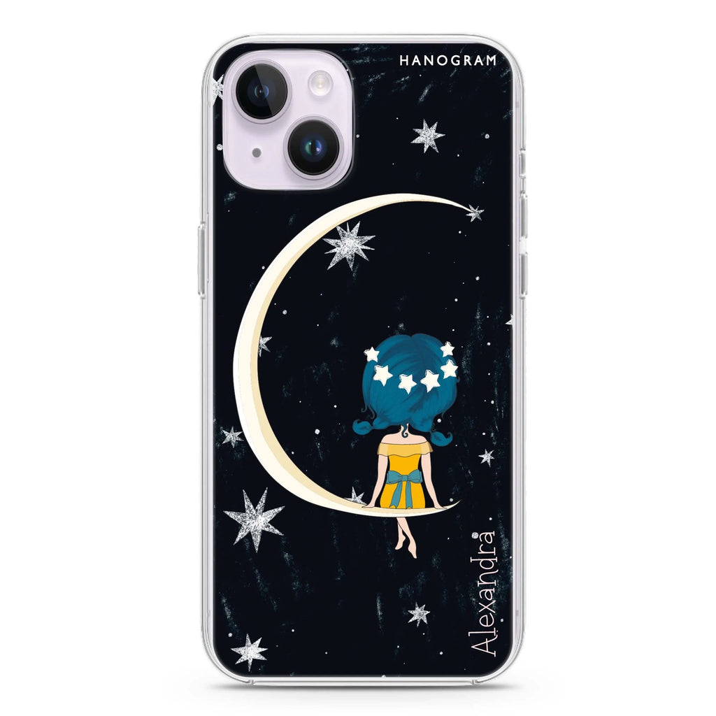 Cute Girl Moon iPhone 14 plus 水晶透明保護殼
