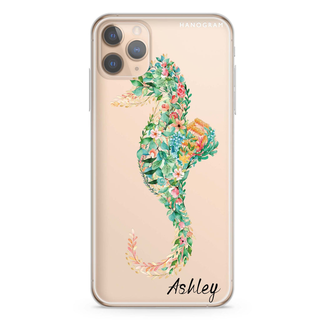 Floral Seahorse iPhone 11 Pro Max 水晶透明保護殼
