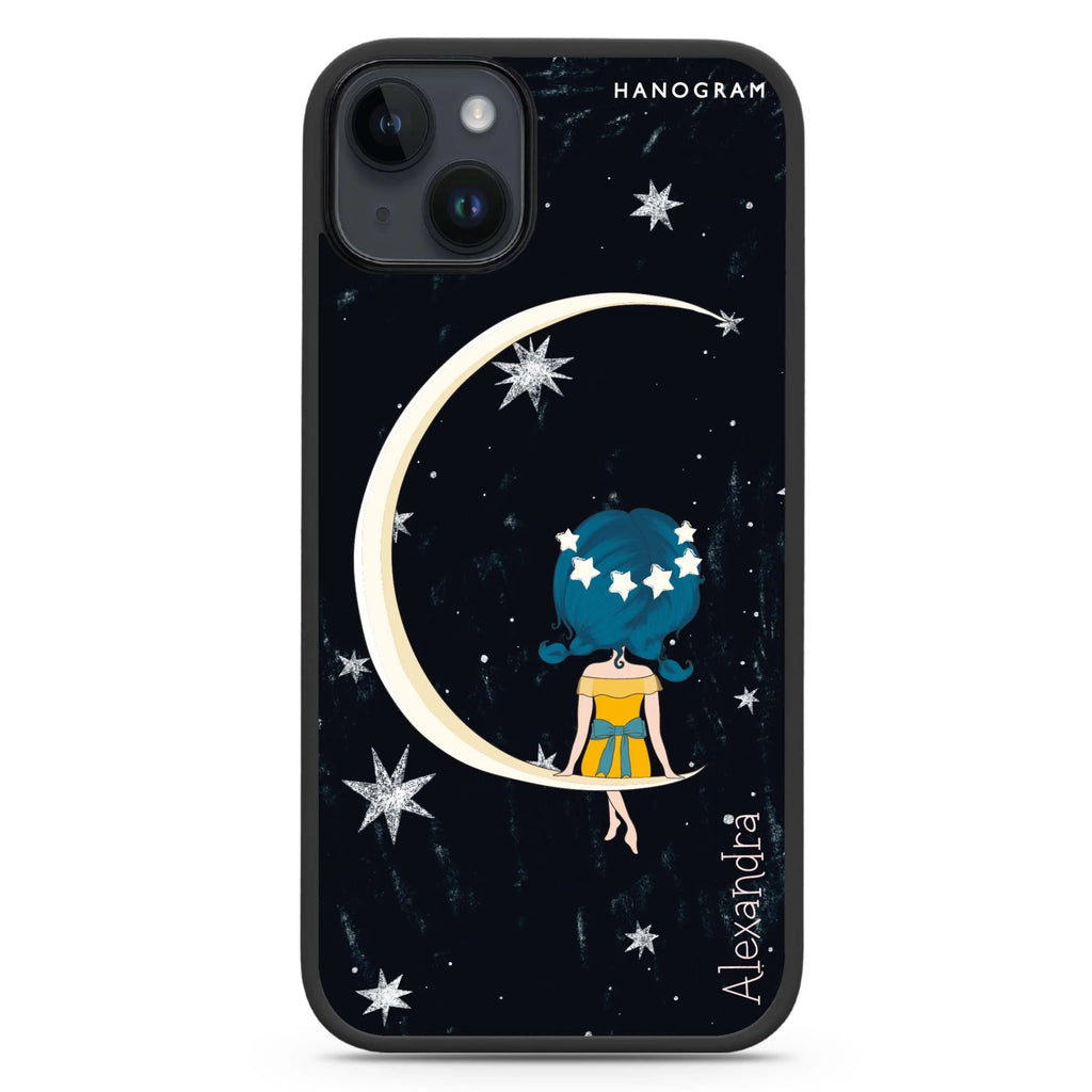 Cute Girl Moon iPhone 14 Plus Magsafe 兼容防衝擊保護殼