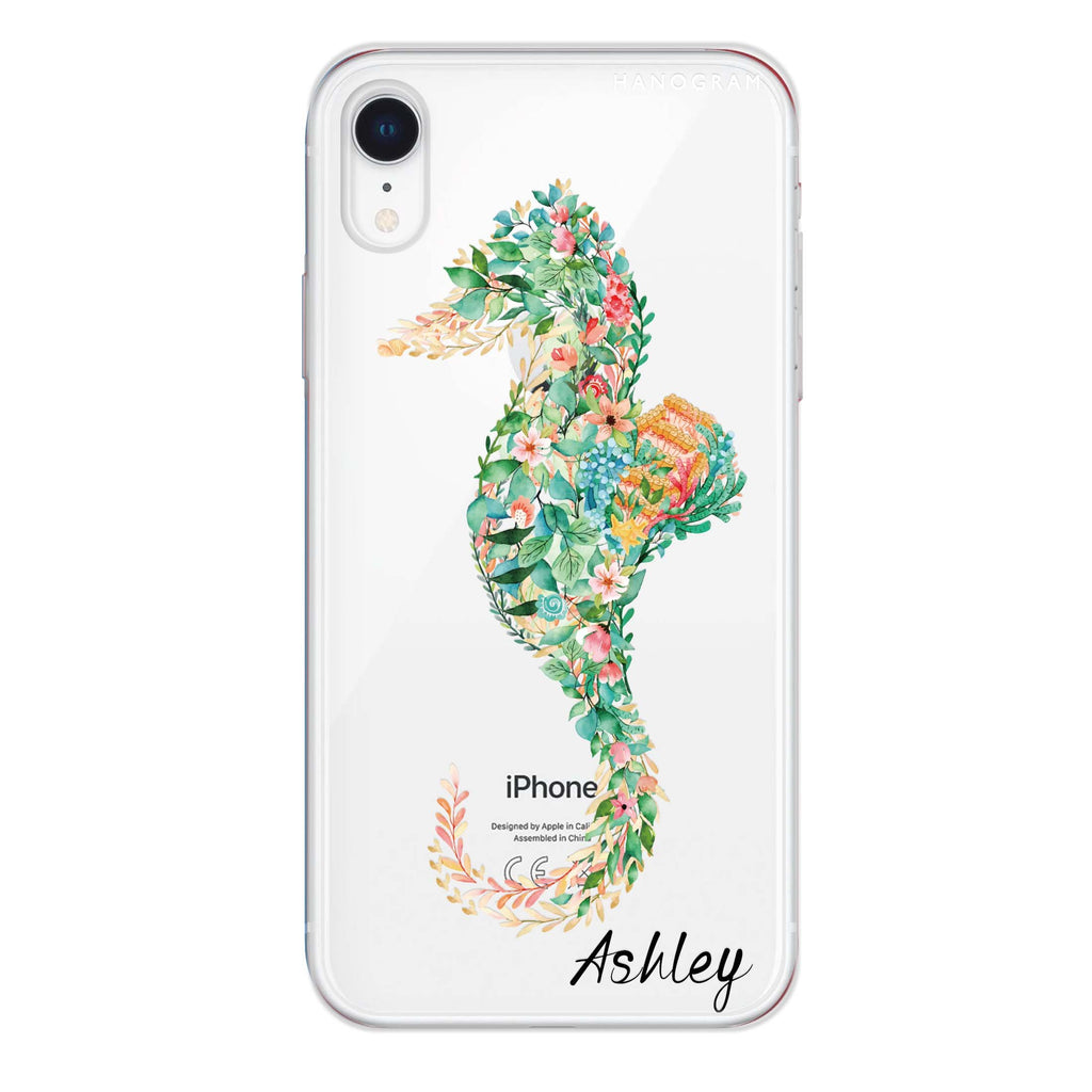 Floral Seahorse iPhone XR 水晶透明保護殼