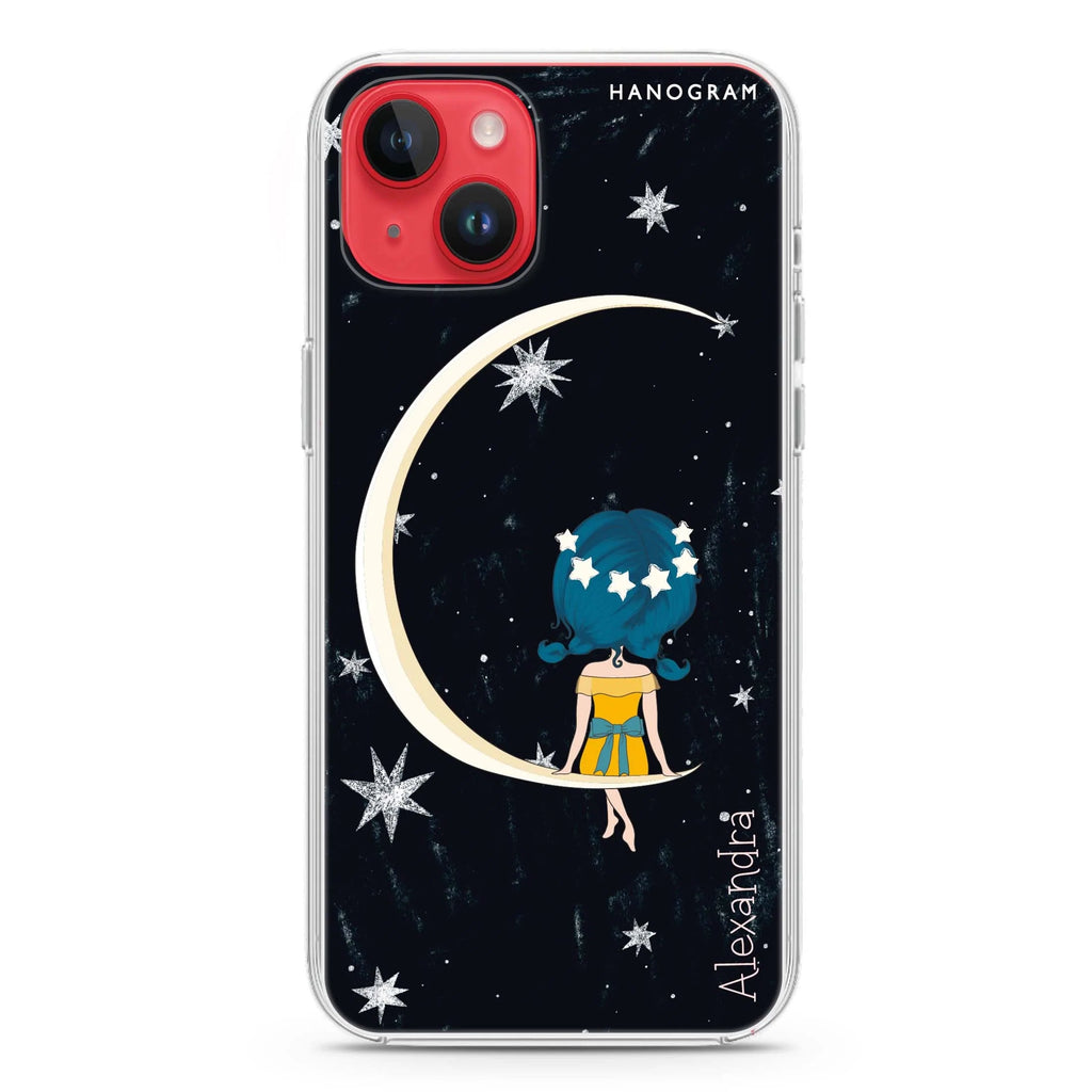 Cute Girl Moon iPhone 14 水晶透明保護殼