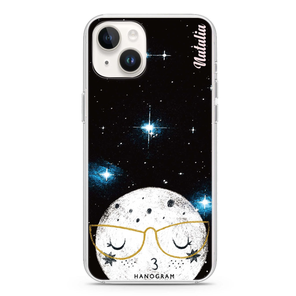 Glasses Moon iPhone 14 plus 水晶透明保護殼