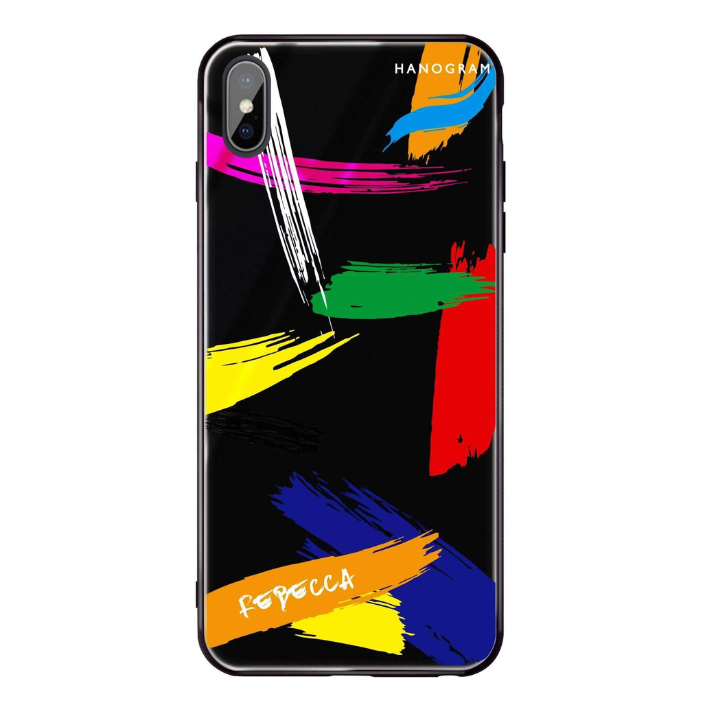 Brush Paint iPhone XS 超薄強化玻璃殻