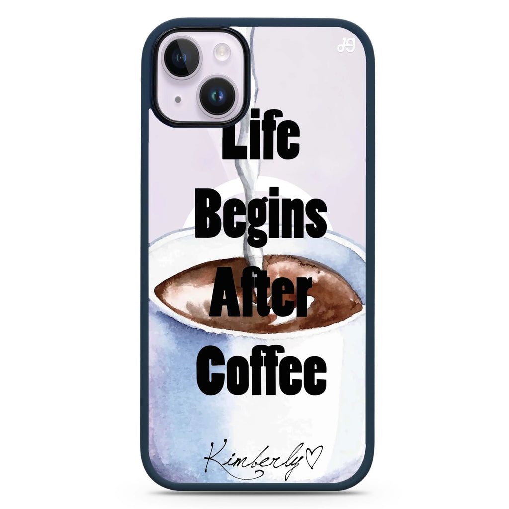 Life begins after coffee iPhone 14 Plus Magsafe 兼容防衝擊保護殼
