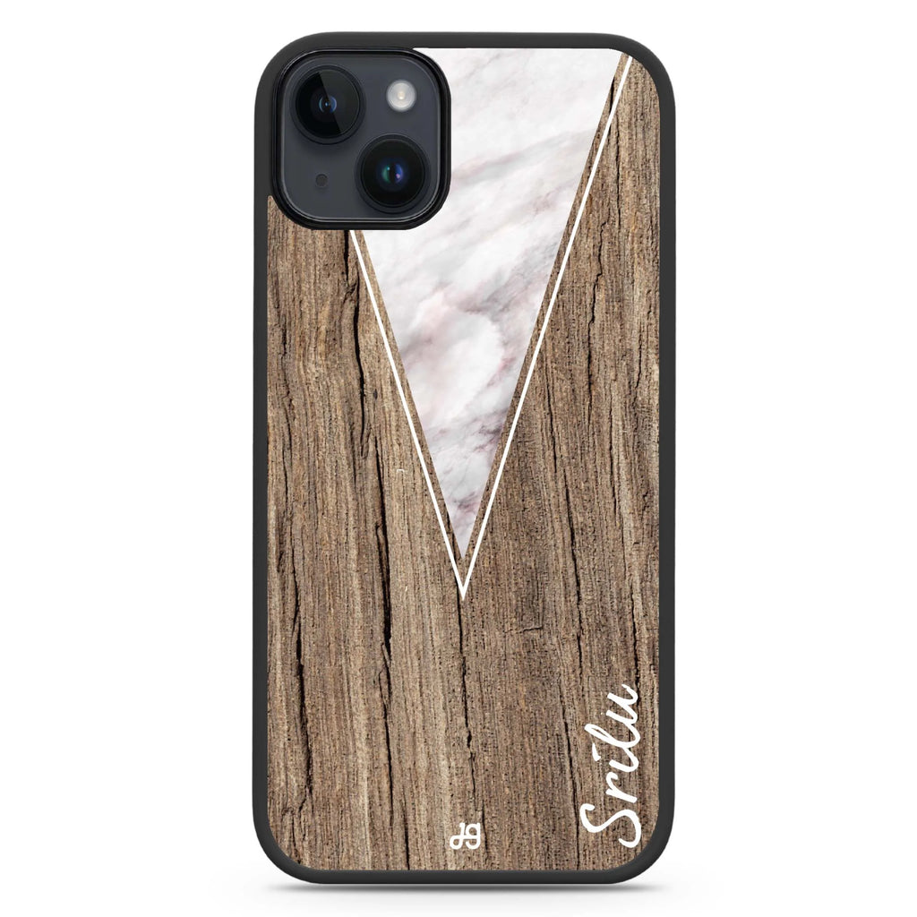Marble & Wood II iPhone 14 Plus Magsafe 兼容防衝擊保護殼