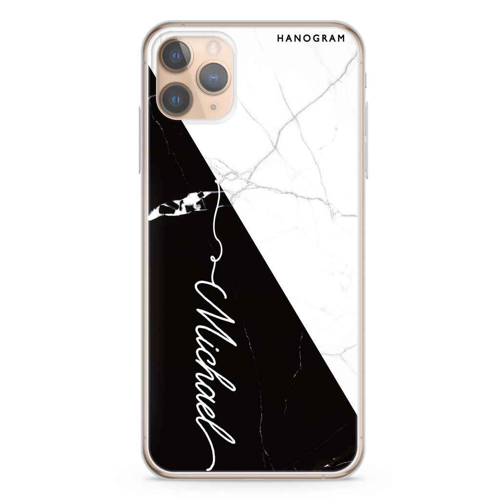 White And Black Marble iPhone 11 Pro Max 水晶透明保護殼