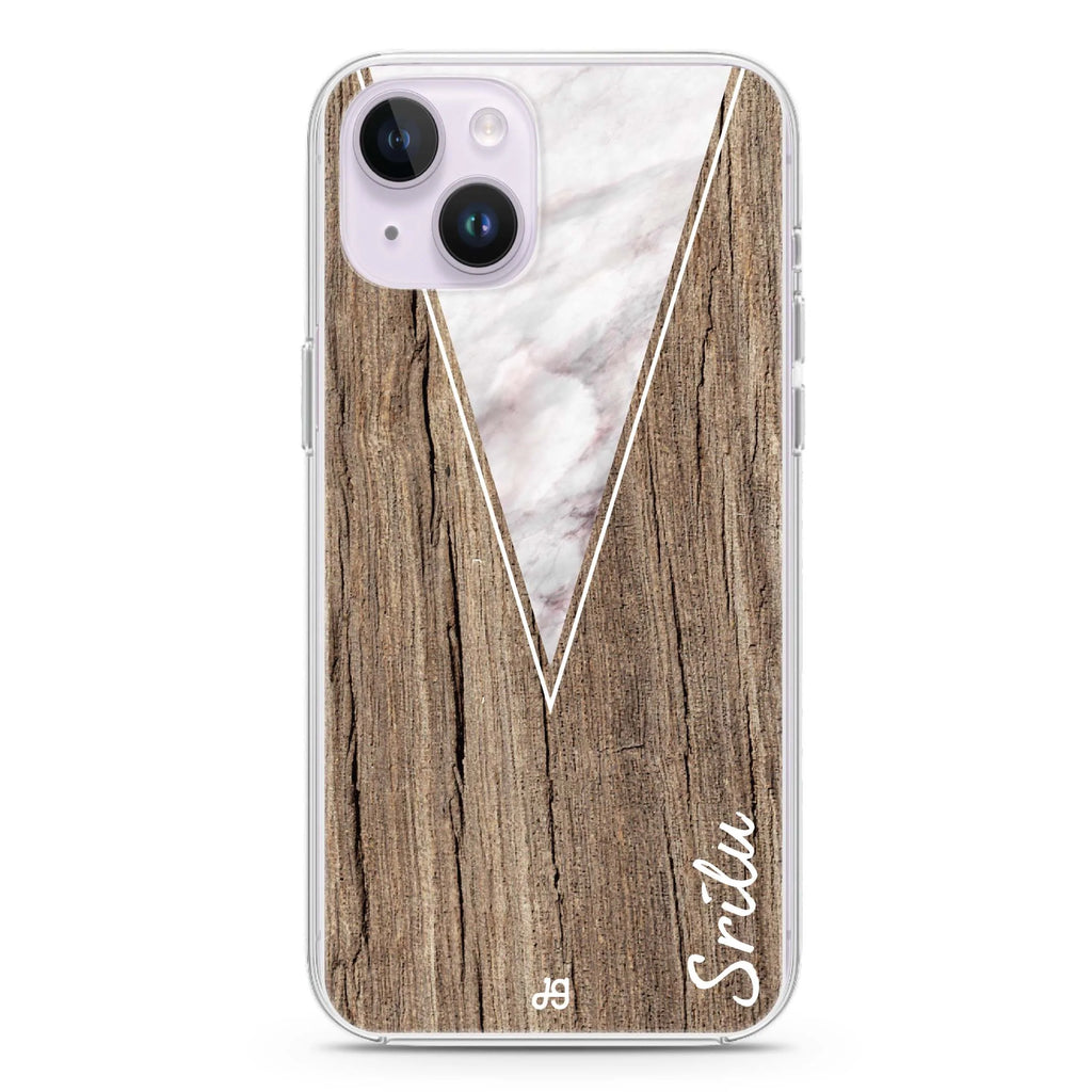 Marble & Wood II iPhone 14 Plus Magsafe 兼容水晶透明保護殼