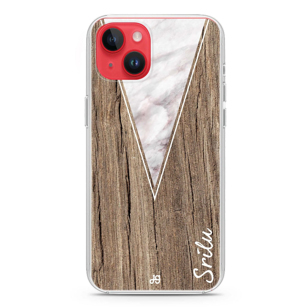 Marble & Wood II iPhone 14 plus 水晶透明保護殼