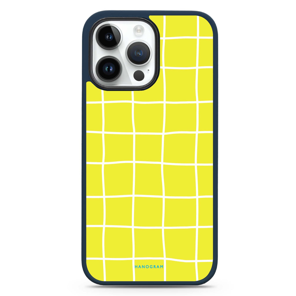 Yellow Checked Pattern Magsafe 兼容防衝擊保護殼