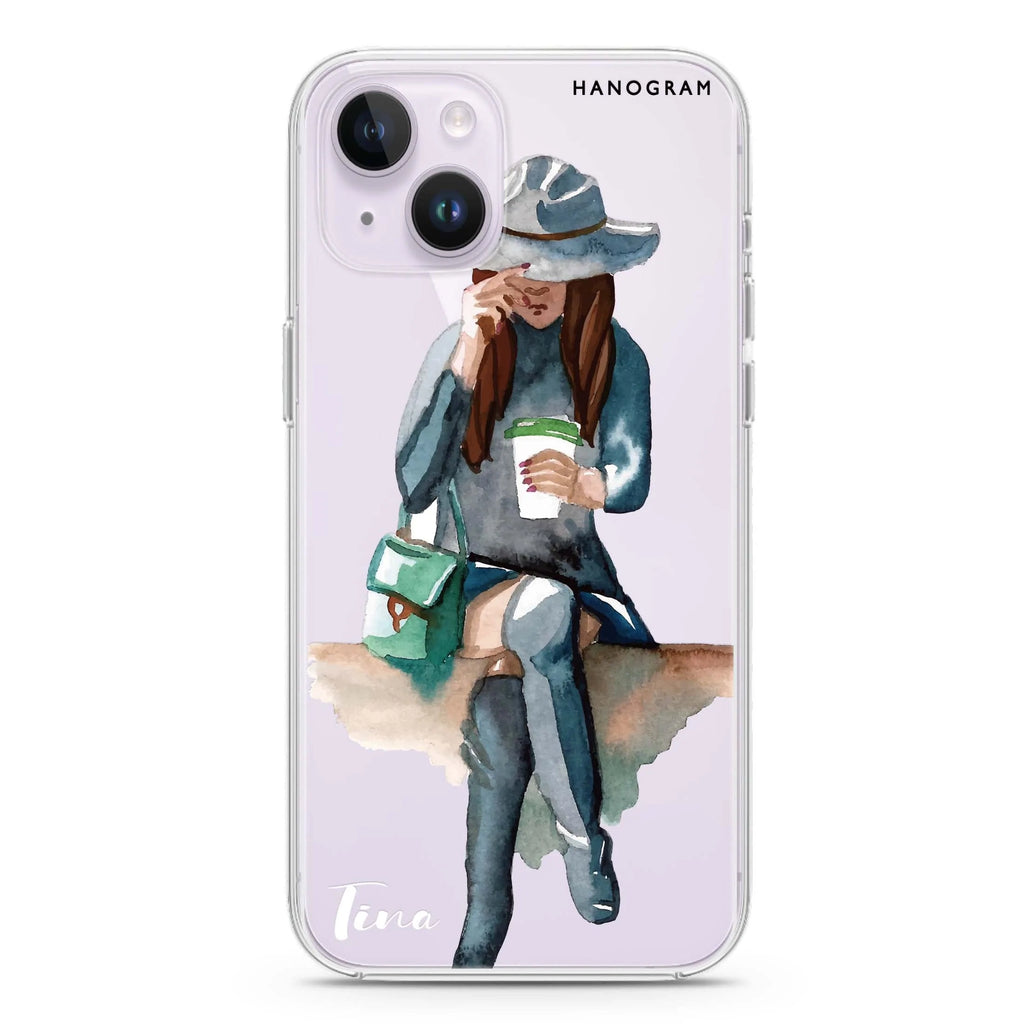 Coffee Girl iPhone 14 plus 水晶透明保護殼