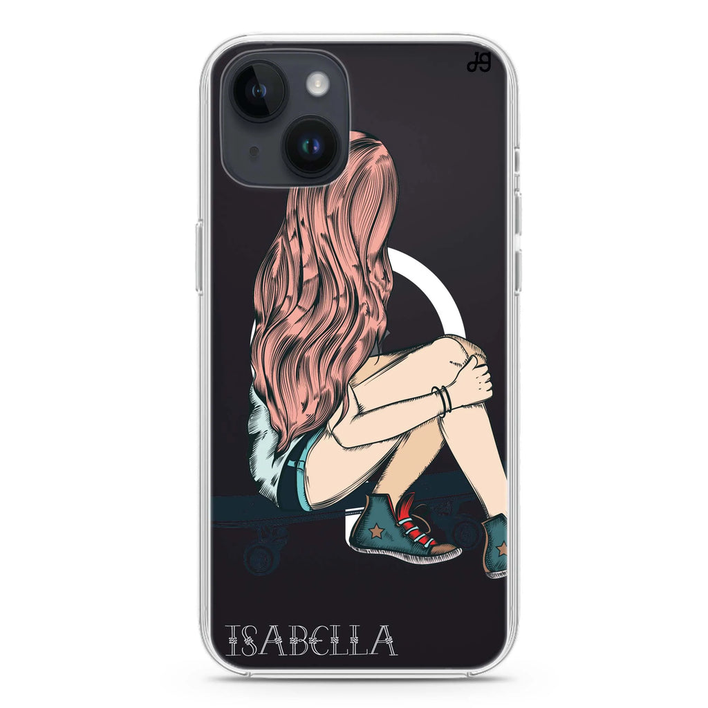 Skater Girl iPhone 14 Plus Magsafe 兼容水晶透明保護殼