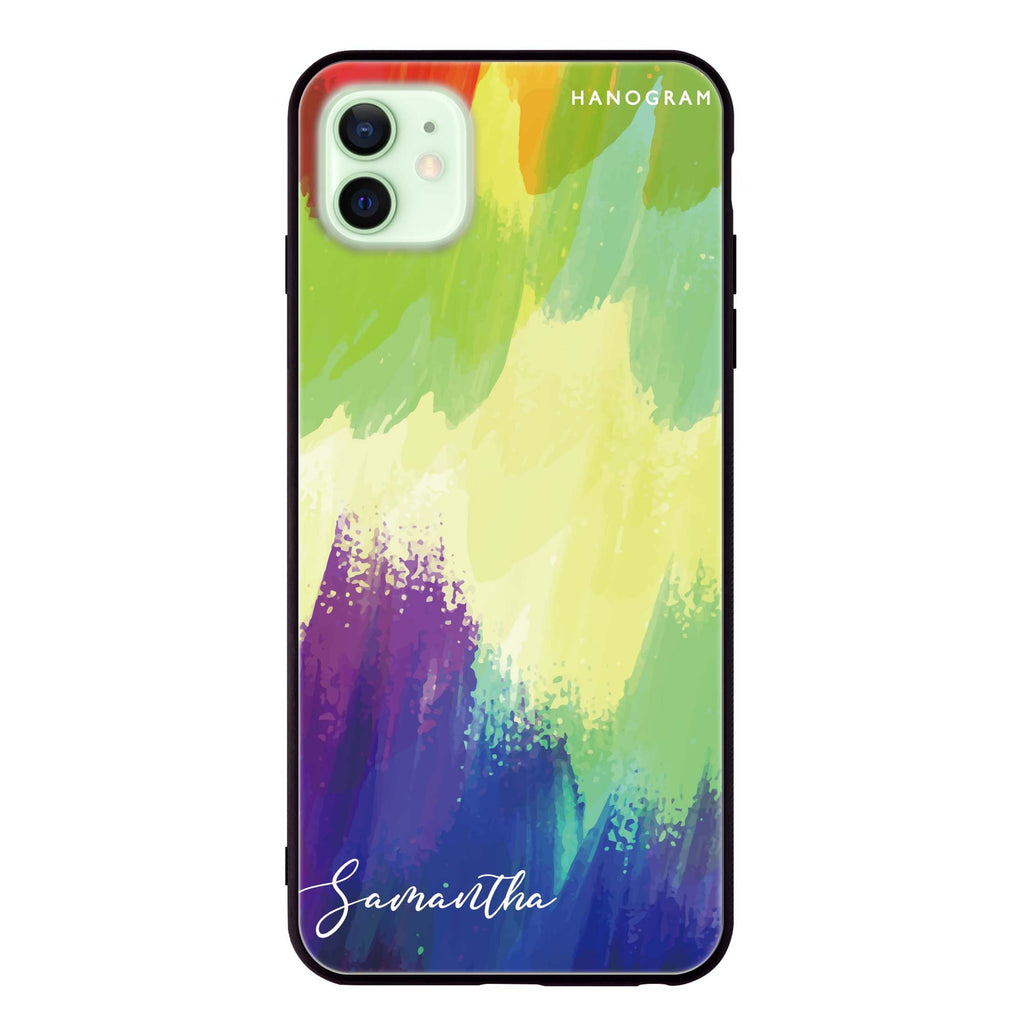 Watercolor Abstract iPhone 12 mini 超薄強化玻璃殻