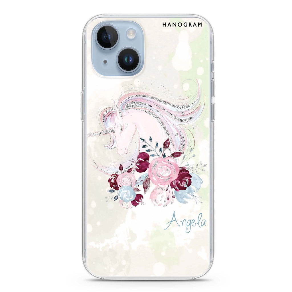 Unicorn & Floral iPhone 14 水晶透明保護殼