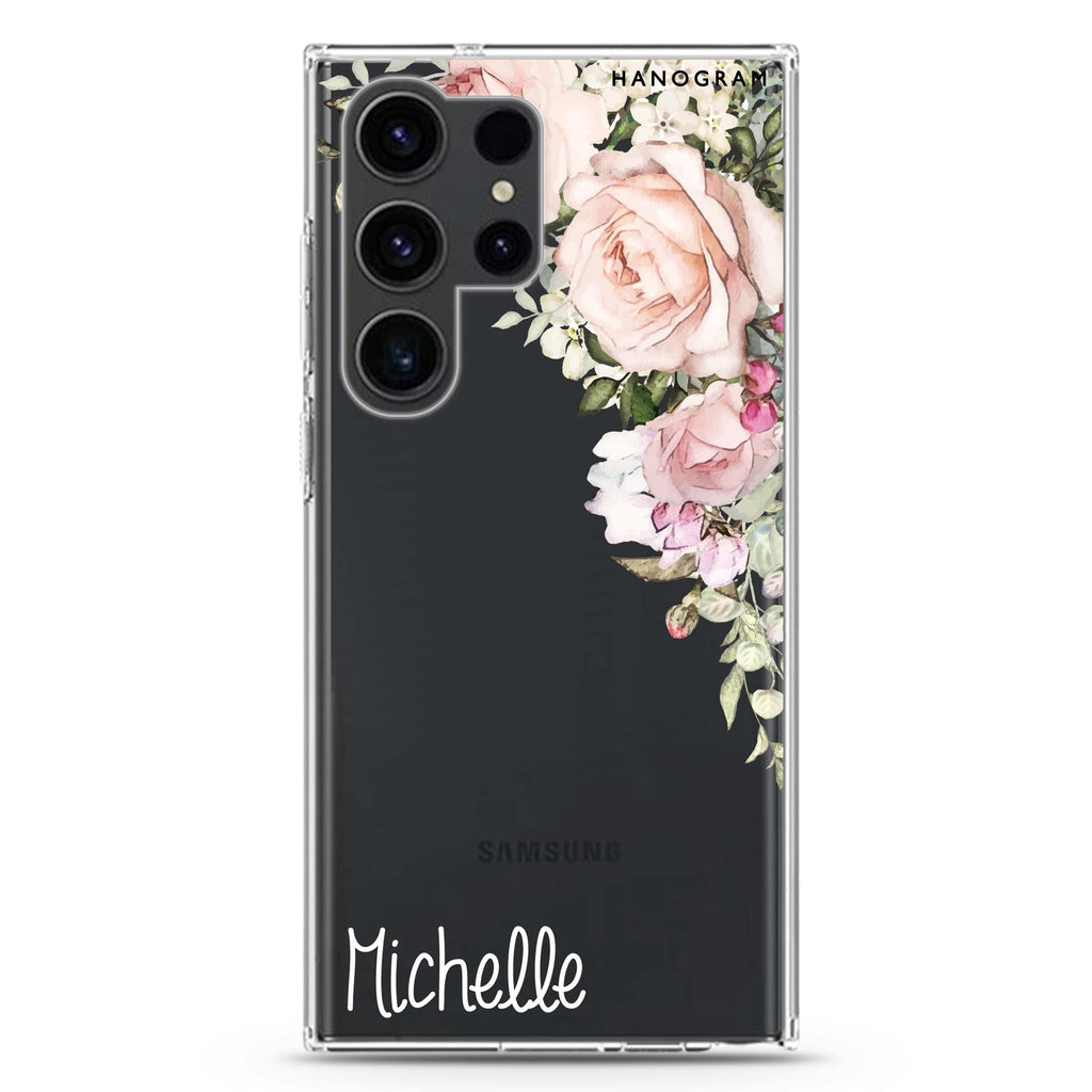 Elegant Rose I Samsung Galaxy Ultra 可加名字透明保護殼，適用 S26/S25/S24/S23 Ultra，圖1
