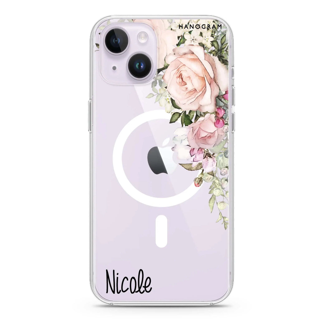 Elegant Rose I iPhone 14 Magsafe 兼容水晶透明保護殼