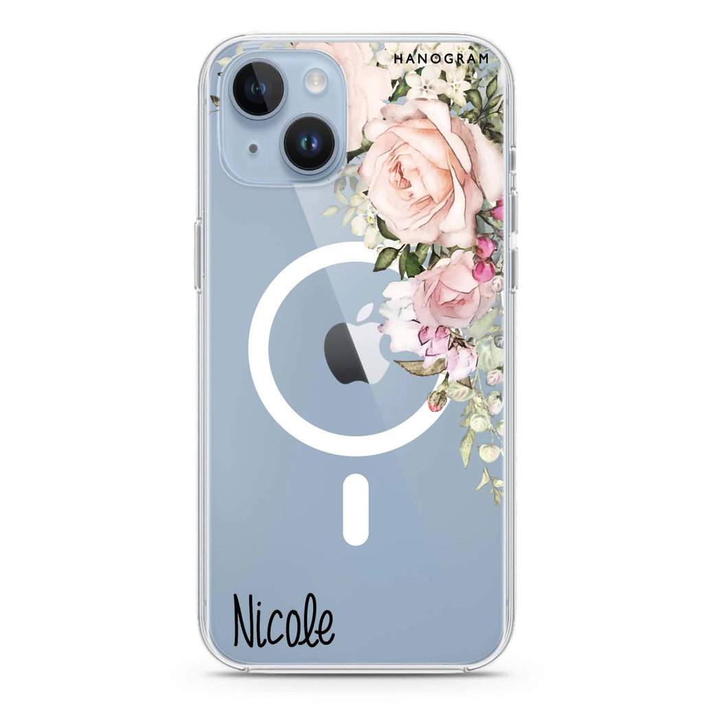 Elegant Rose I iPhone 14 Plus Magsafe 兼容水晶透明保護殼