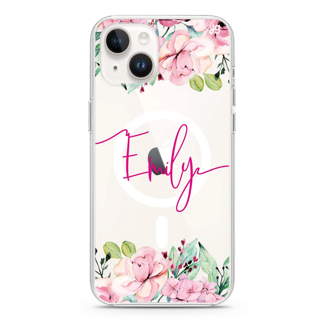 Floral Dream I iPhone 14 Magsafe 兼容水晶透明保護殼