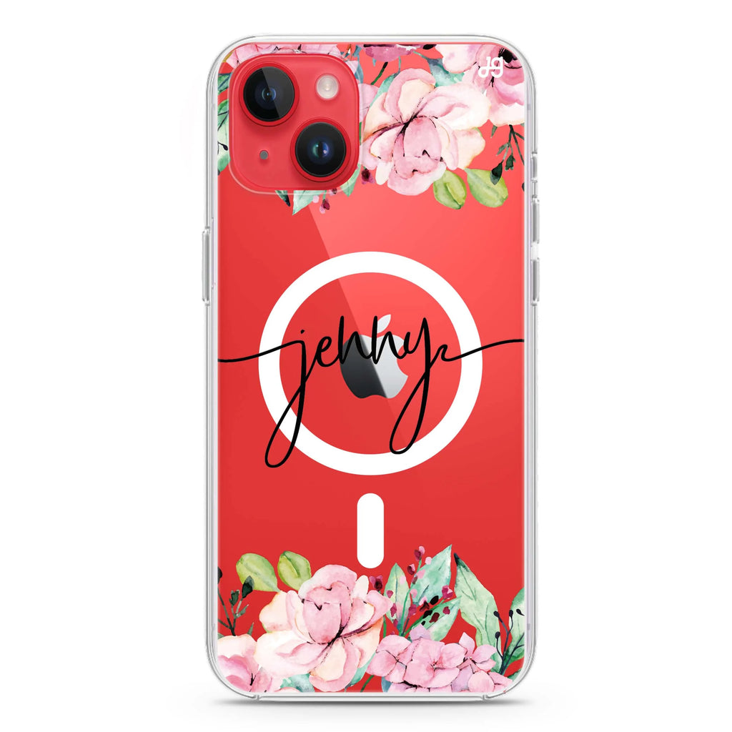 Floral Dream I iPhone 14 Plus Magsafe 兼容水晶透明保護殼