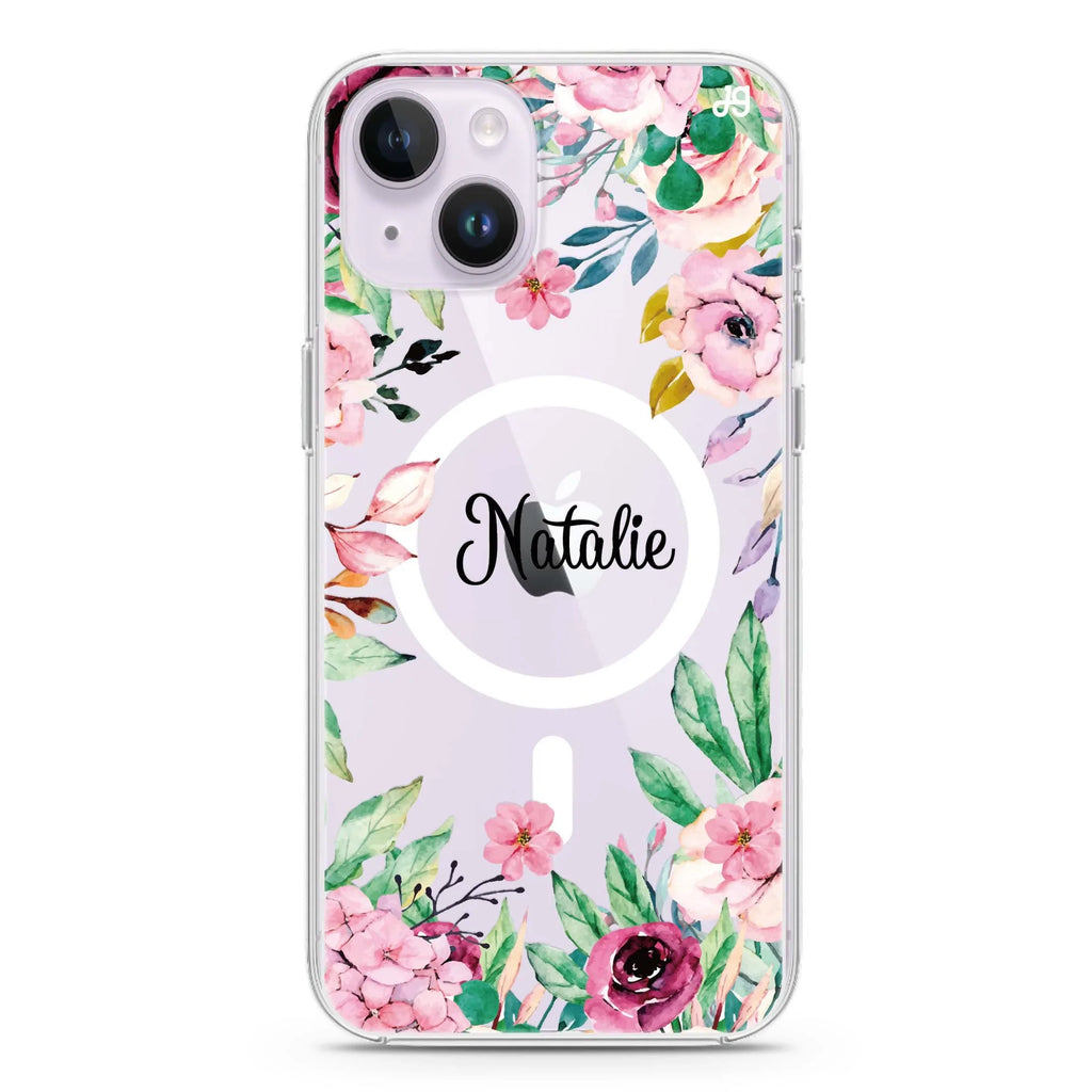 Floral Dream II iPhone 14 Magsafe 兼容水晶透明保護殼