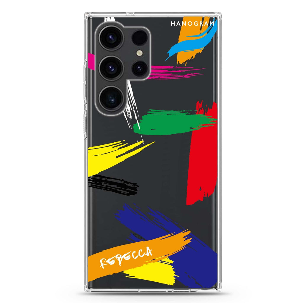 Brush Paint Samsung Galaxy Ultra 可加名字透明保護殼，適用 S26/S25/S24/S23 Ultra，圖1