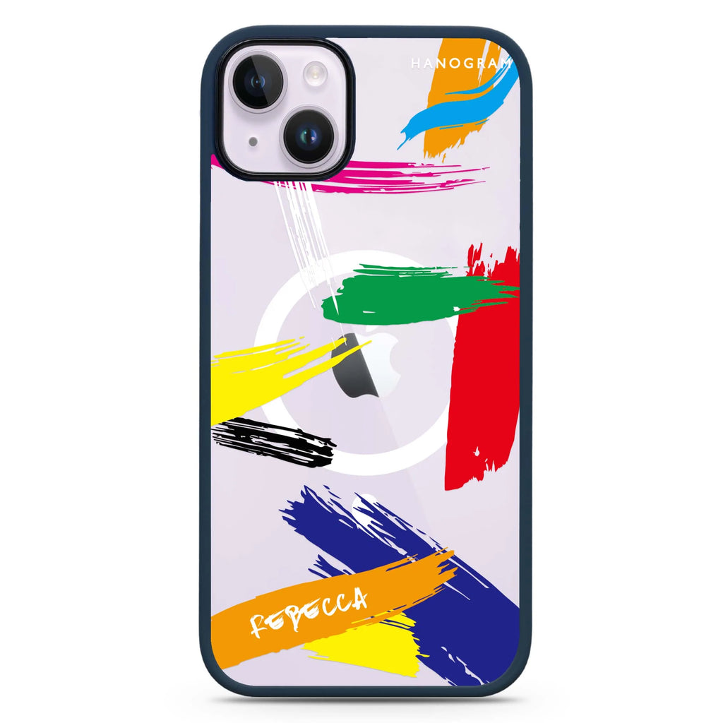Brush Paint iPhone 14 Plus Magsafe 兼容防衝擊保護殼