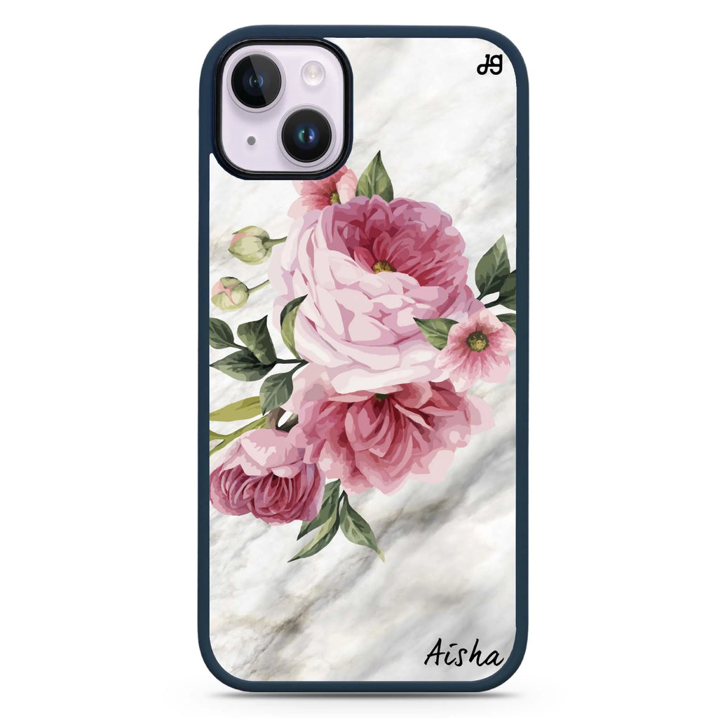 Floral & Marble iPhone 14 Plus Magsafe 兼容防衝擊保護殼