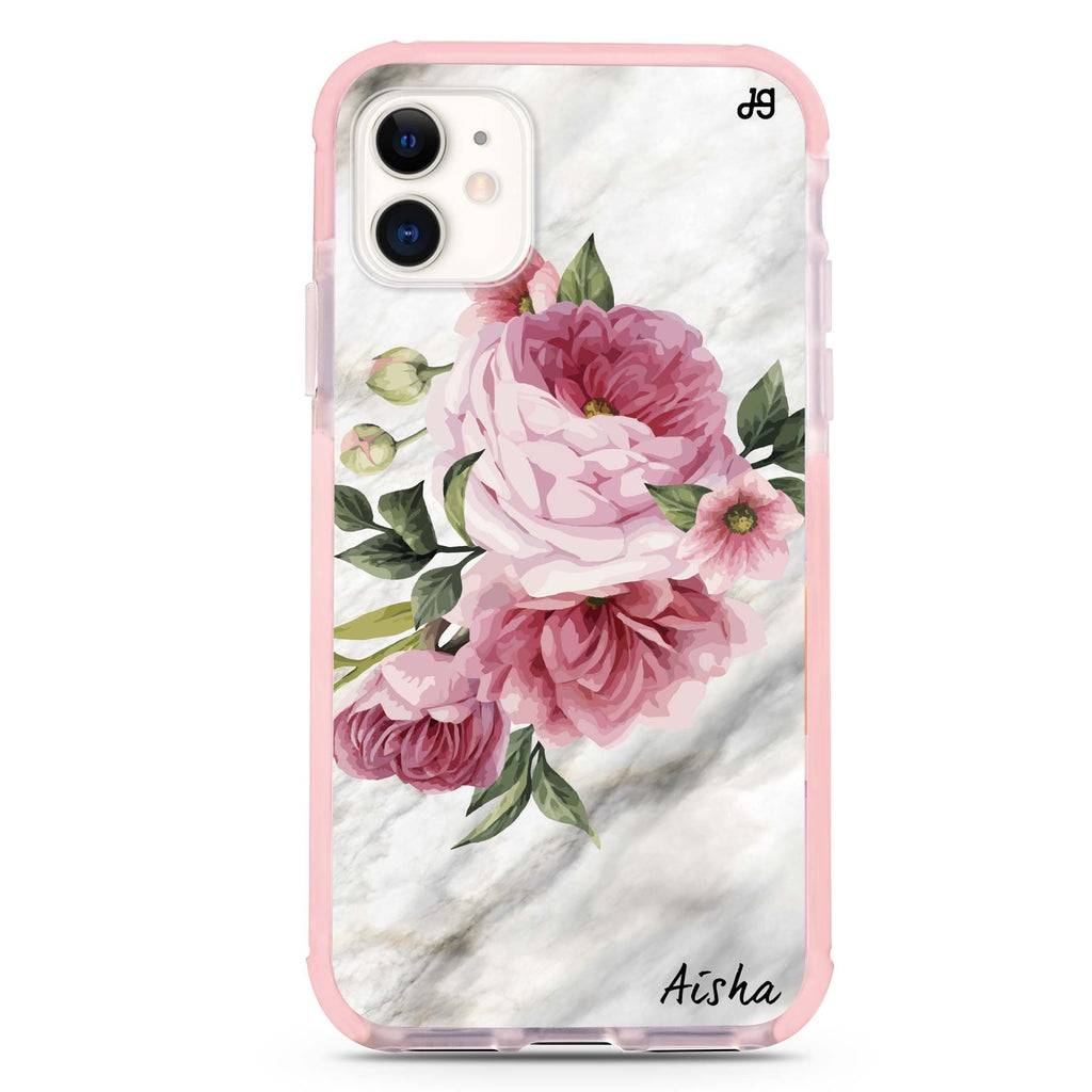 Floral & Marble iPhone 11 吸震防摔保護殼