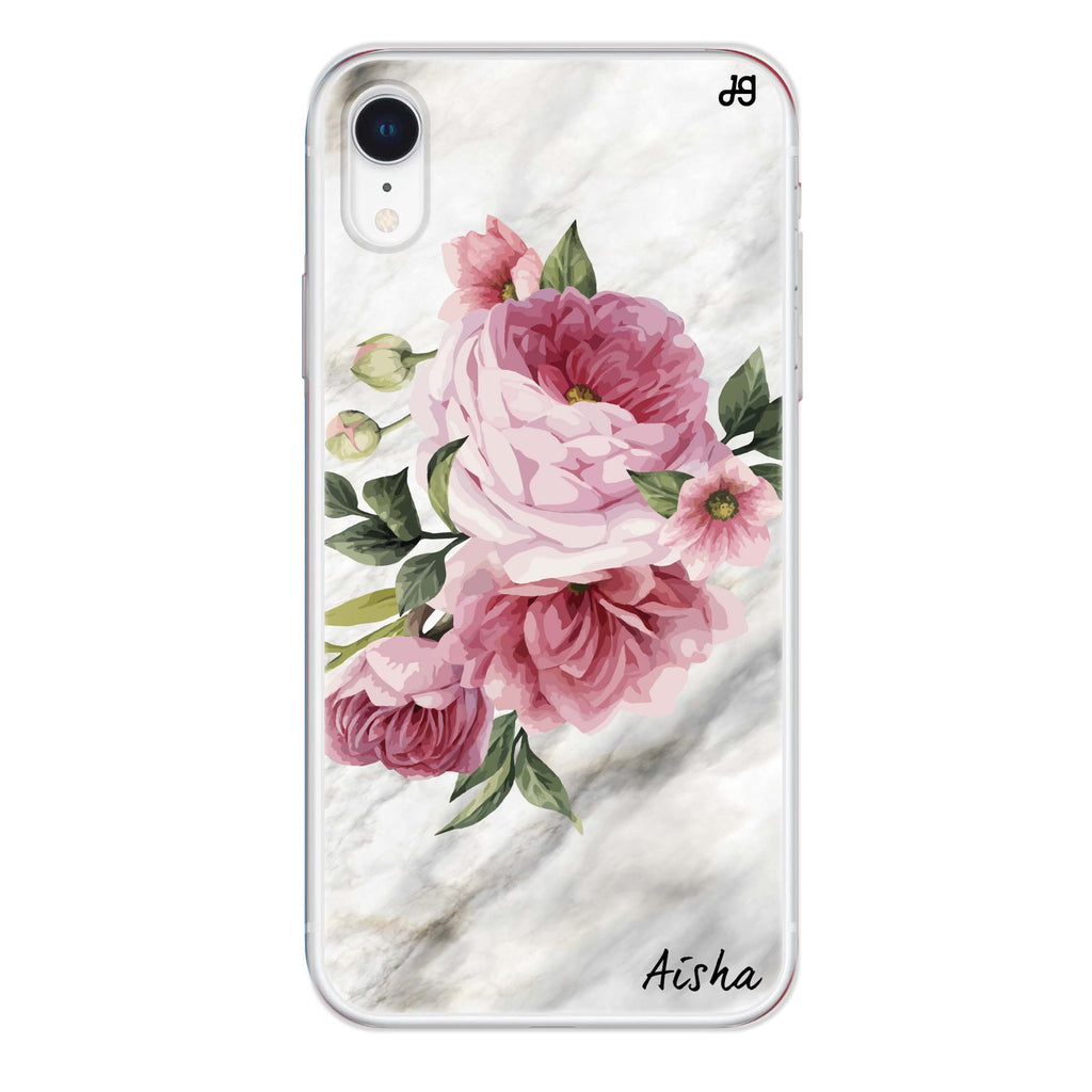 Floral & Marble iPhone XR 水晶透明保護殼