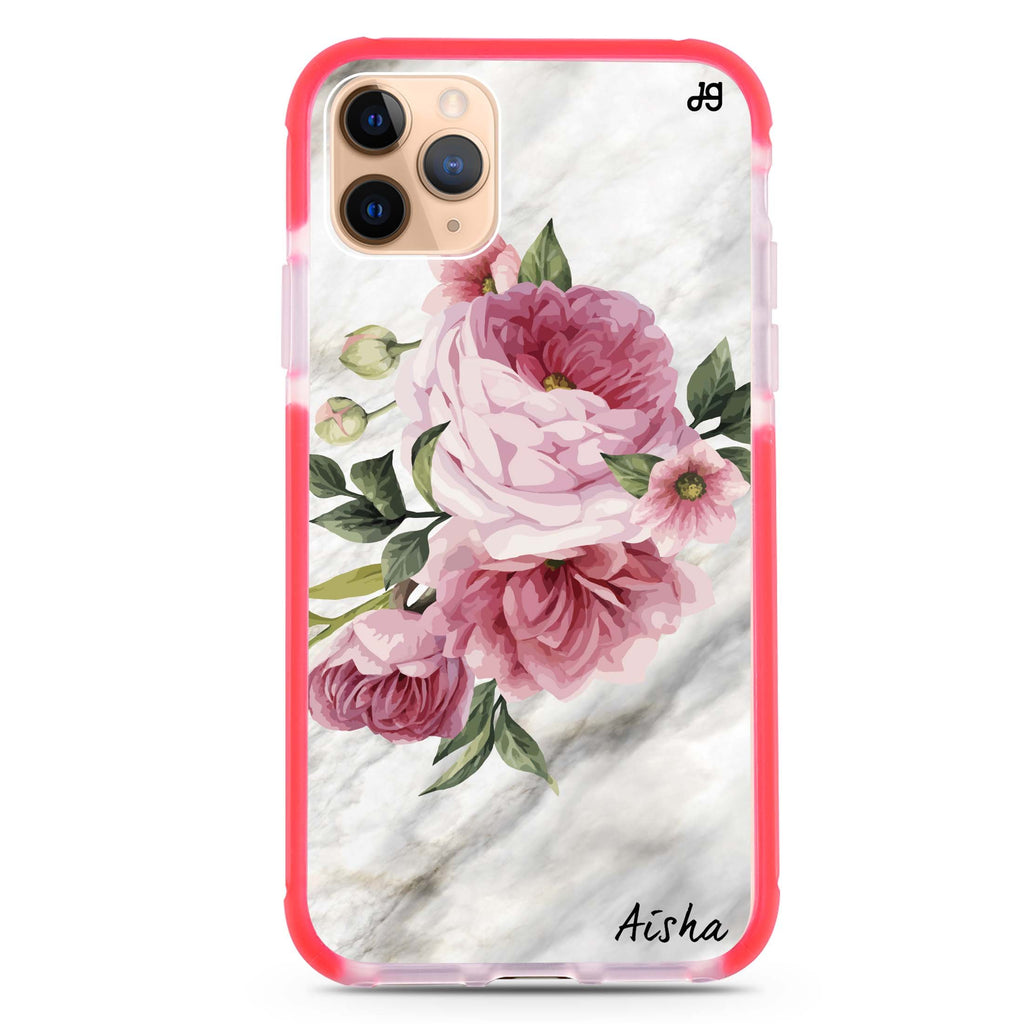 Floral & Marble iPhone 11 Pro Max 吸震防摔保護殼
