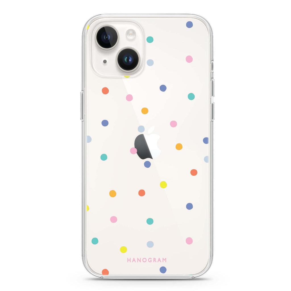 Colourful Dot Pattern iPhone 14 plus 水晶透明保護殼