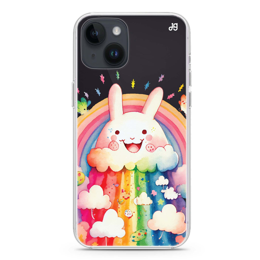 Rainbow Bunny iPhone 14 Plus 水晶透明保護殼