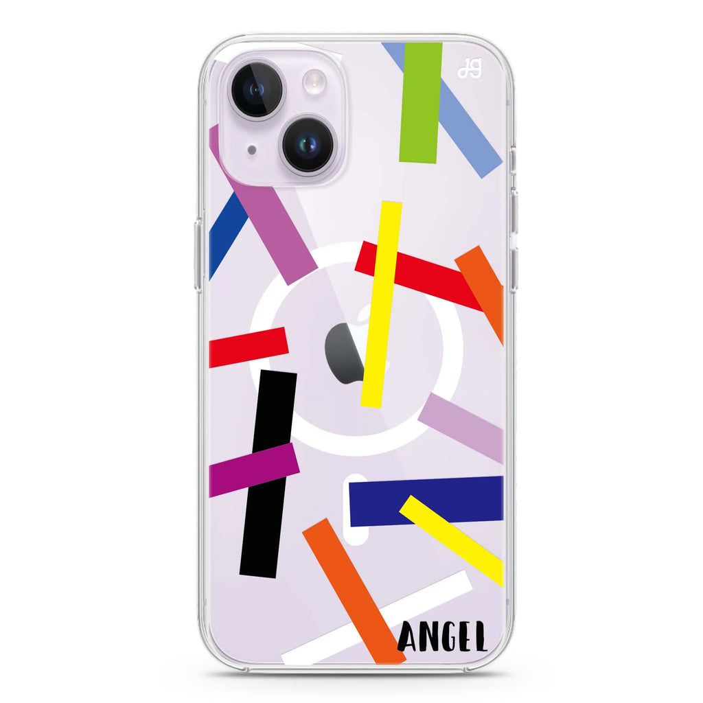 Abstract Art iPhone 14 Plus Magsafe 兼容水晶透明保護殼