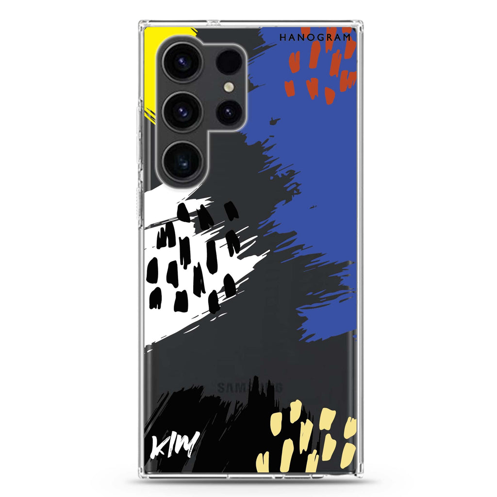 Trendy Abstract I Samsung Galaxy Ultra 可加名字透明保護殼，適用 S26/S25/S24/S23 Ultra，圖1