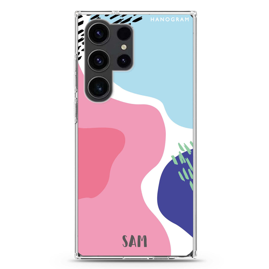 Trendy Abstract II Samsung Galaxy Ultra 可加名字透明保護殼，適用 S26/S25/S24/S23 Ultra，圖1