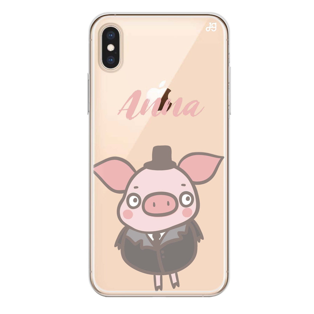 Funny Piggy iPhone XS 水晶透明保護殼