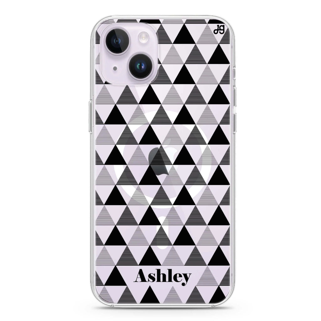 Triangles Seamless iPhone 14 Plus Magsafe 兼容水晶透明保護殼