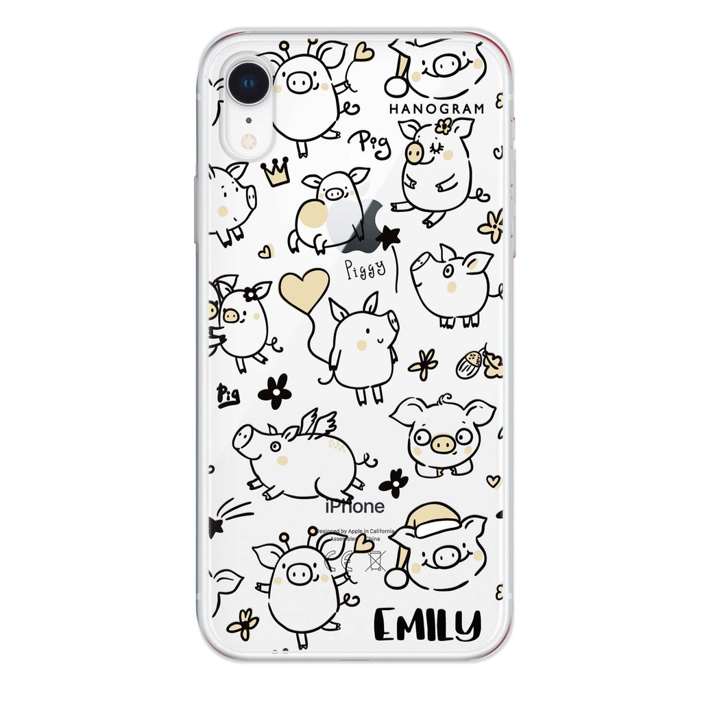 Lovely Piggy iPhone XR 水晶透明保護殼