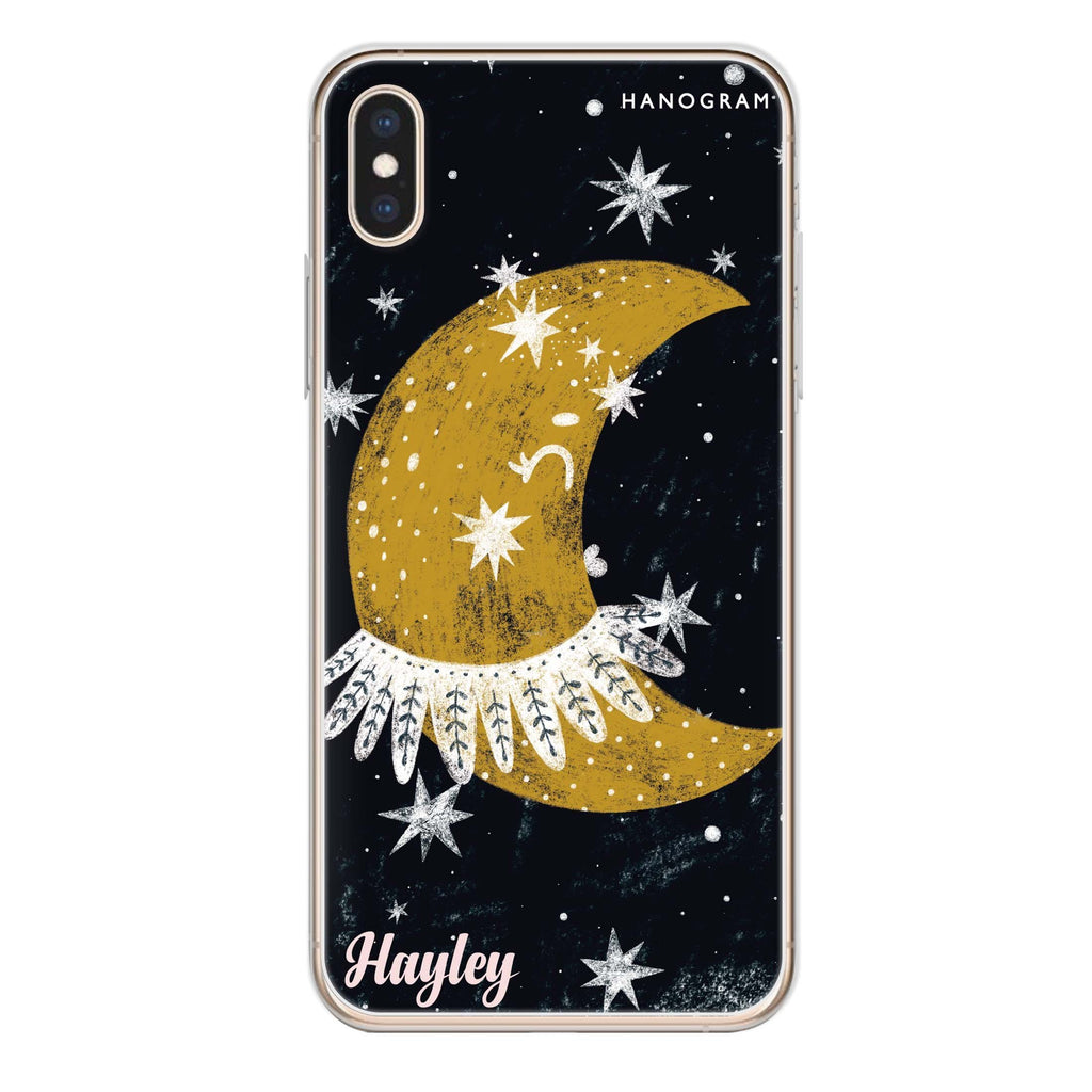 Cute Half Moon iPhone XS 水晶透明保護殼