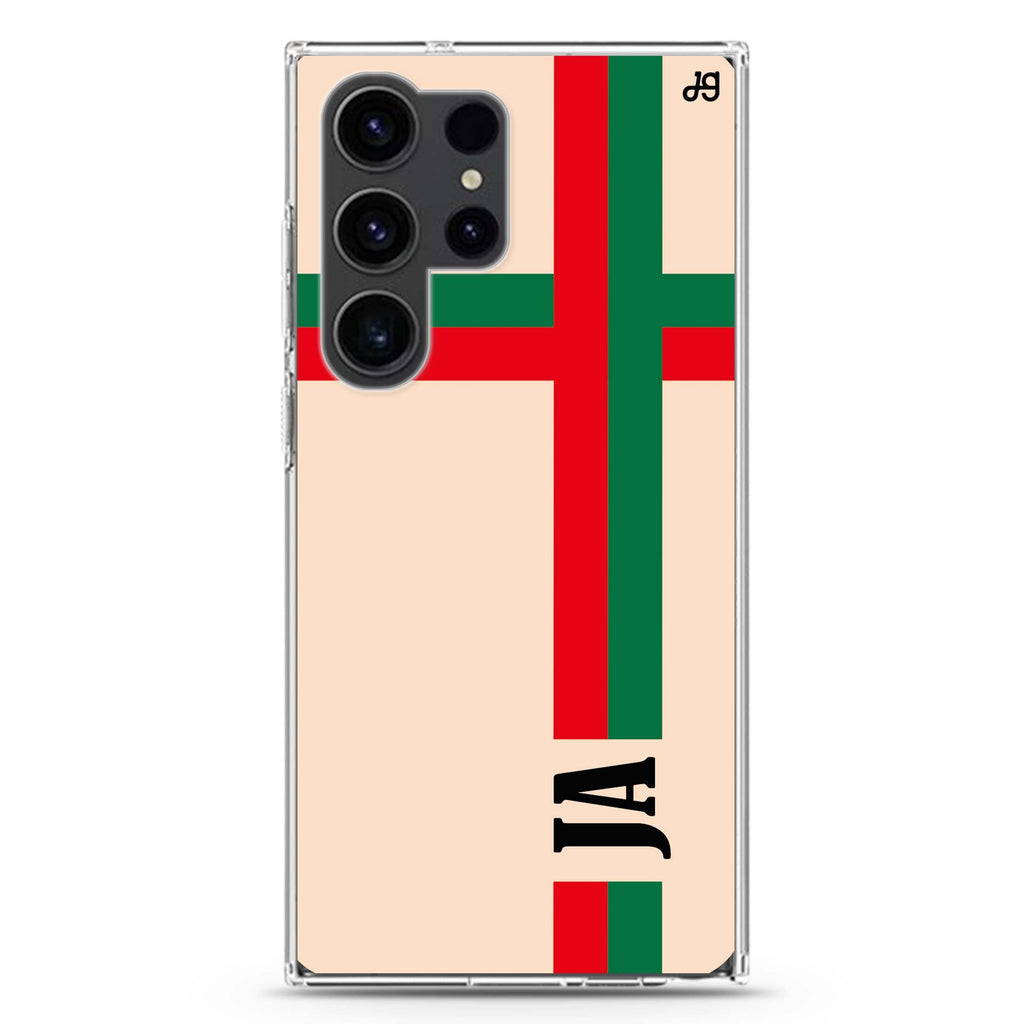Matching Stripes Samsung Galaxy Ultra 可加名字透明保護殼，適用 S26/S25/S24/S23 Ultra，圖1