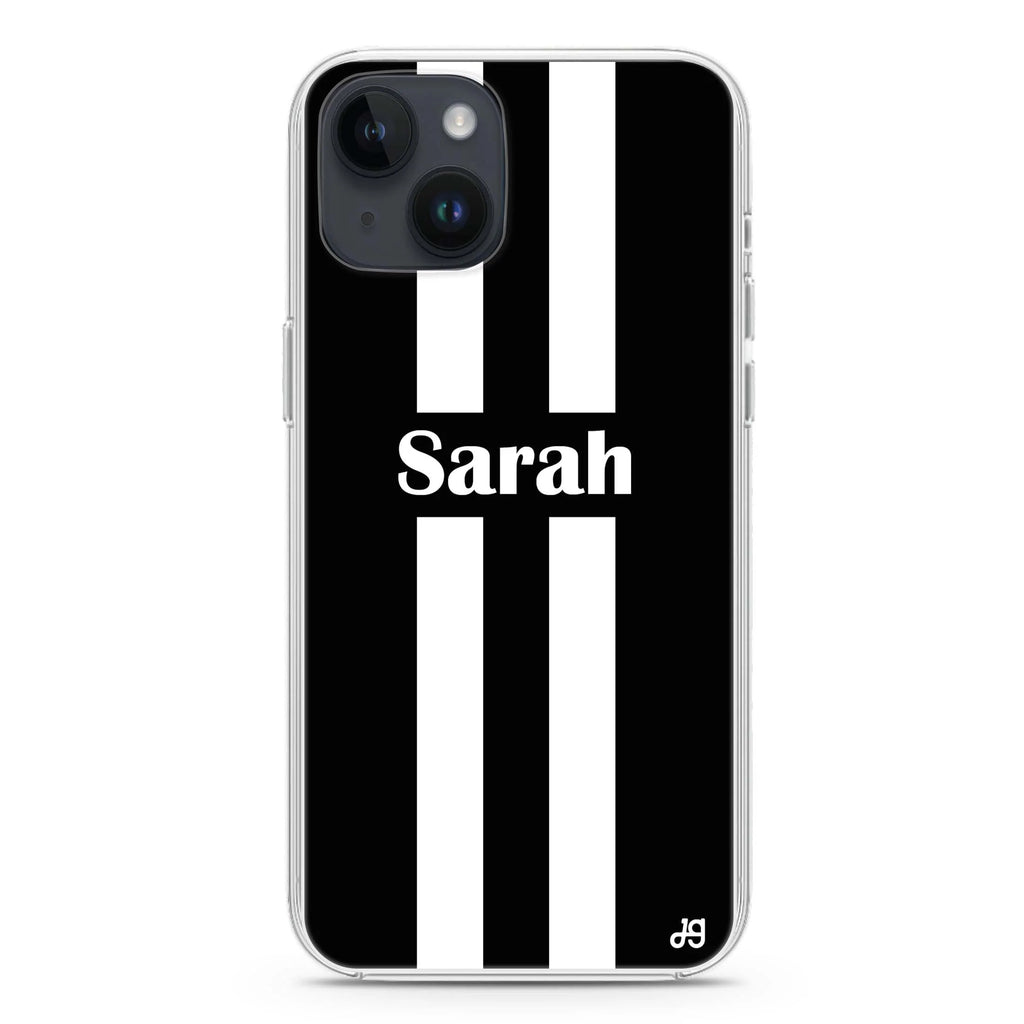 Black and white Stripes iPhone 14 水晶透明保護殼