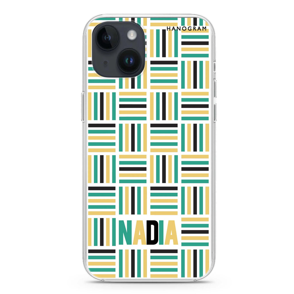 Stripes Camo iPhone 14 Plus Magsafe 兼容水晶透明保護殼