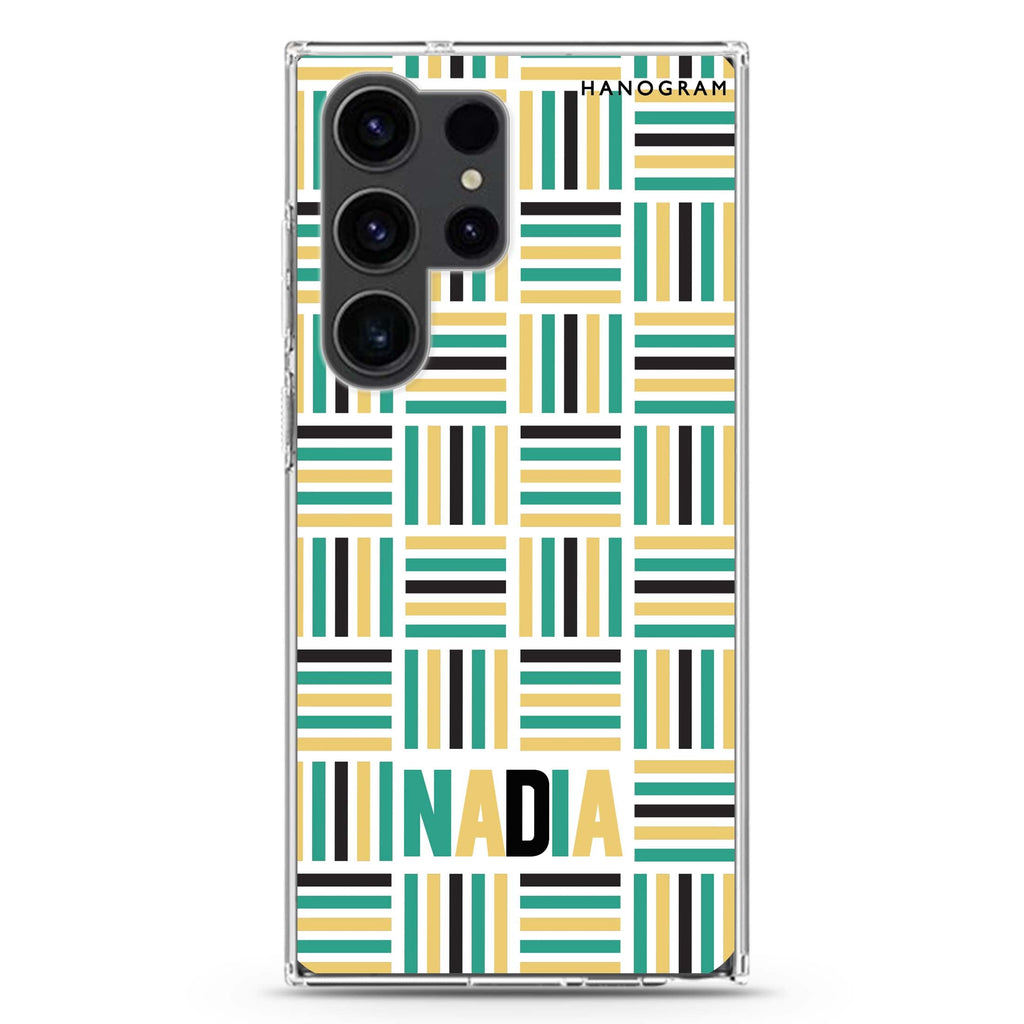 Stripes Camo Samsung Galaxy Ultra 可加名字透明保護殼，適用 S26/S25/S24/S23 Ultra，圖1